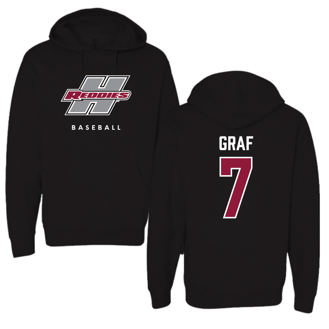 Henderson State University Baseball Black Hoodie  - #7 Ty Graf