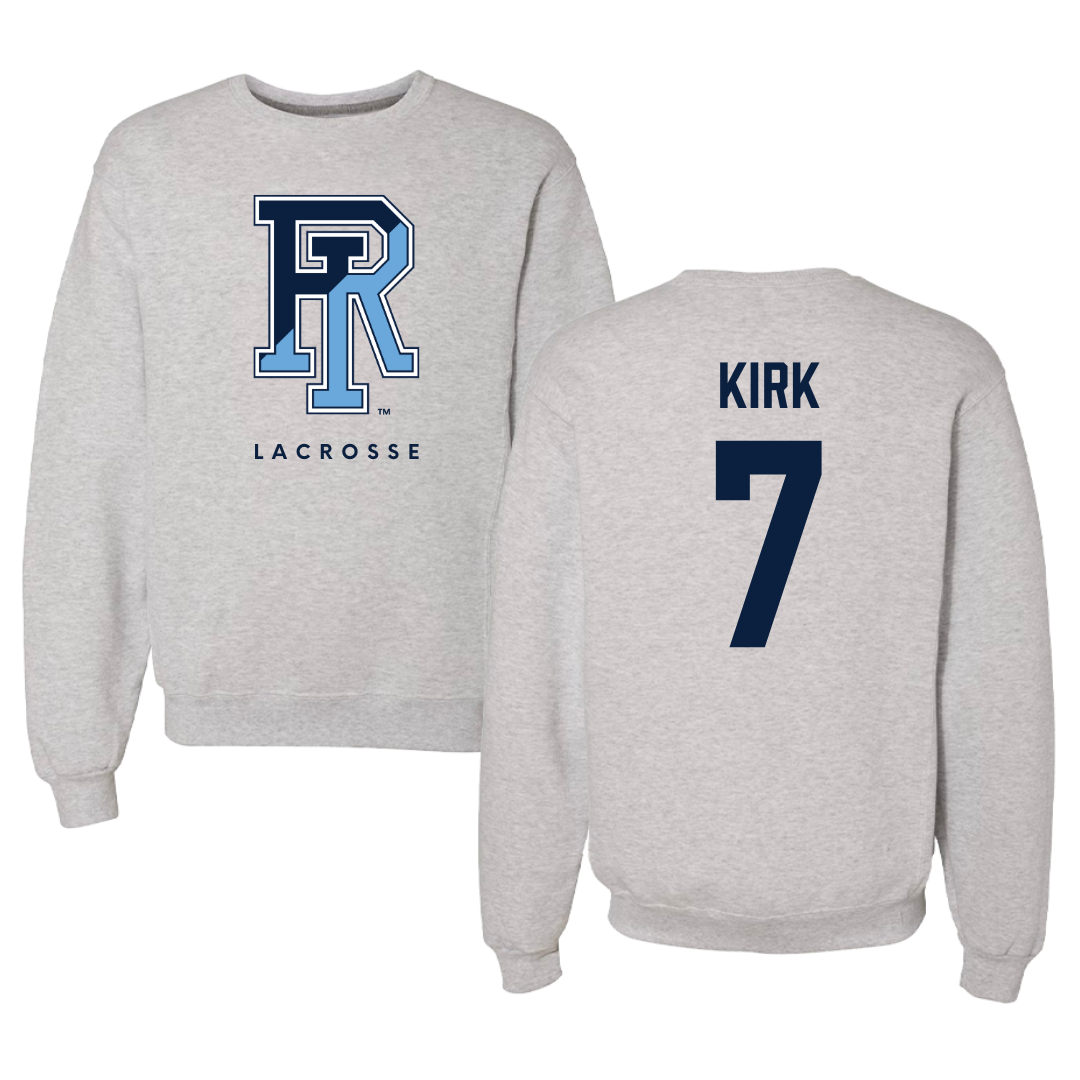 University of Rhode Island Lacrosse Gray Crewneck  - #7 Carolyn Kirk