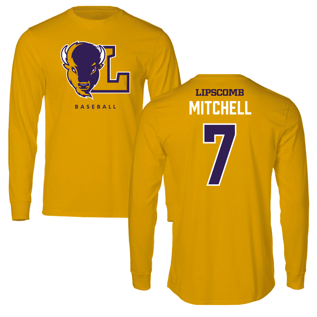 Lipscomb University Baseball Gold Long Sleeve  - #7 Joey Mitchell