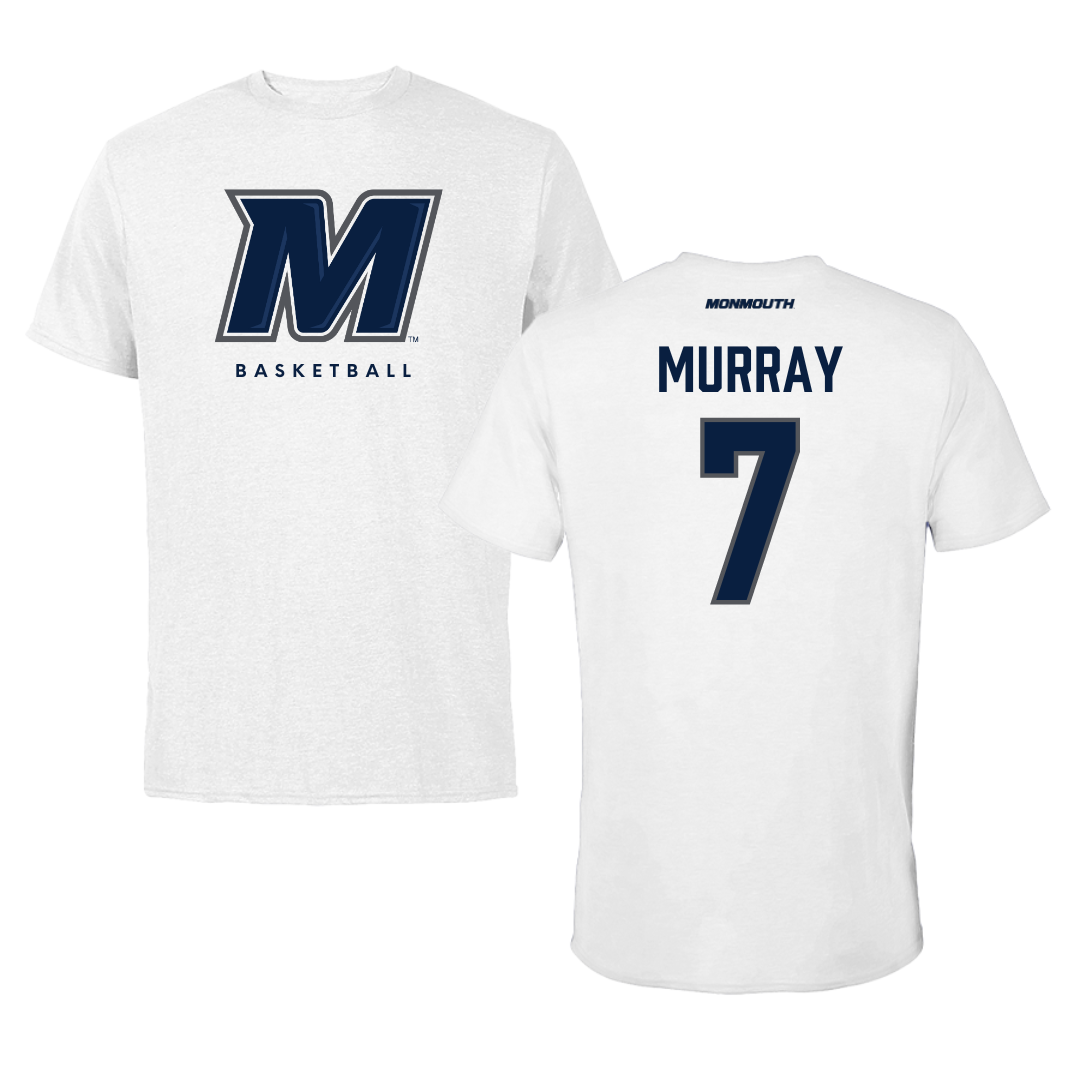 Monmouth University Basketball White Tee  - #7 Isabella Murray