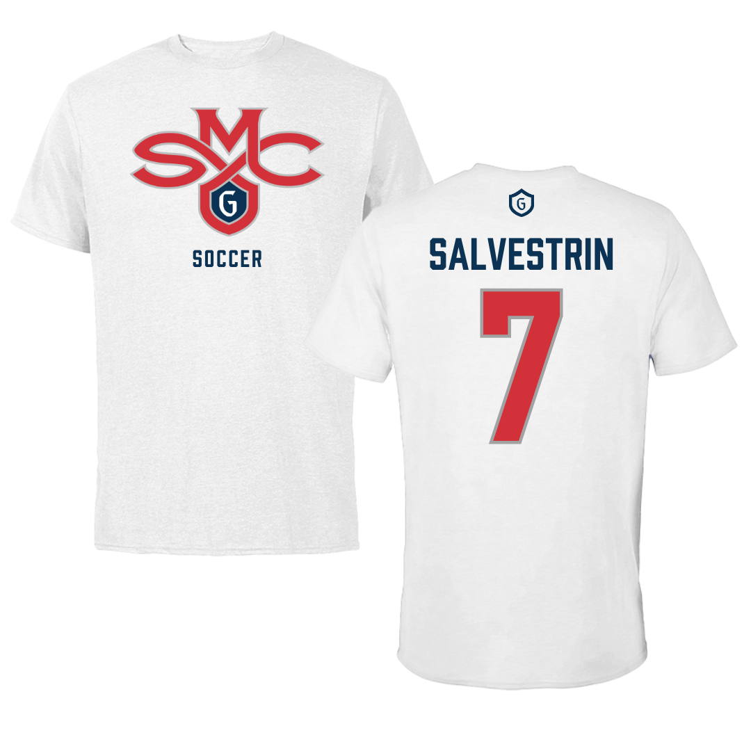 Camiseta blanca de fútbol del Saint Mary's College of California - #7 Tessa Salvestrin