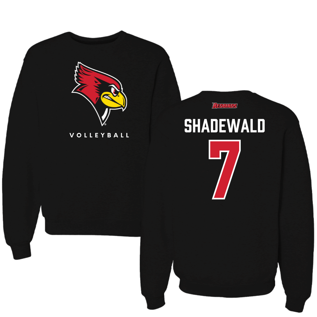 Illinois State University Volleyball Black Mascot Crewneck  - #7 Aida Shadewald