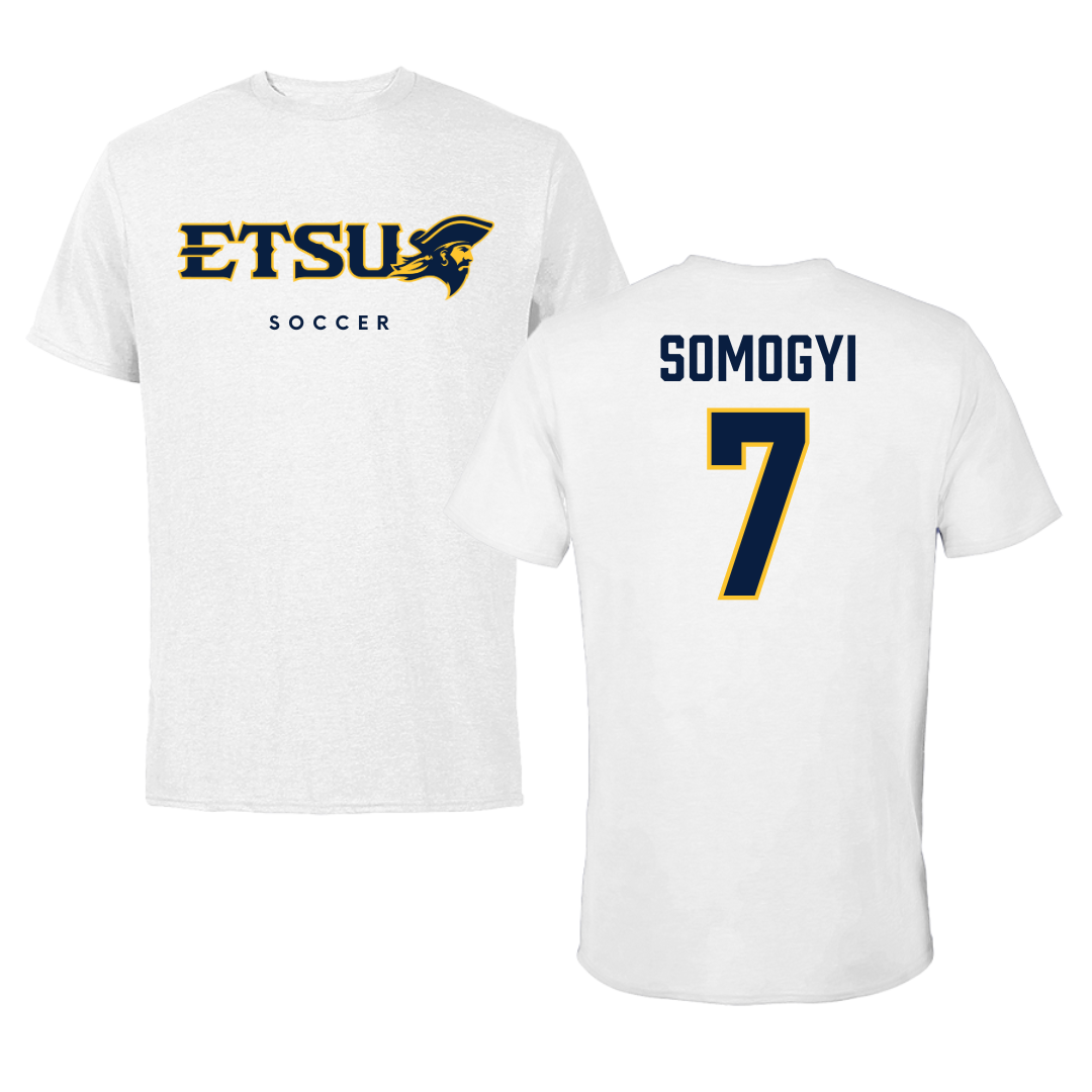 East Tennessee State University Soccer White Tee  - #7 Sydney Somogyi