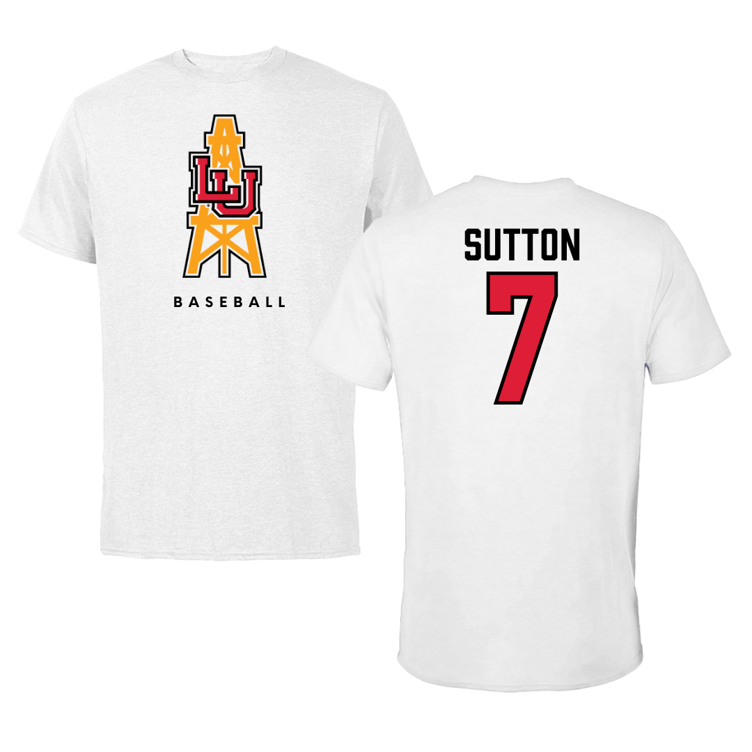 Lamar University Baseball White Tee  - #7 Carter Sutton