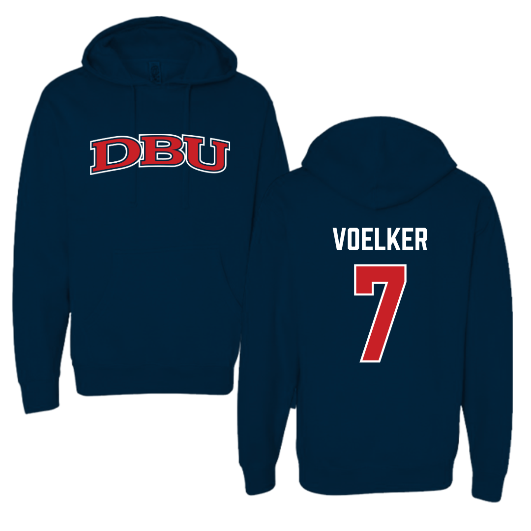 Dallas Baptist University Soccer Navy Hoodie  - #7 Peyton Voelker