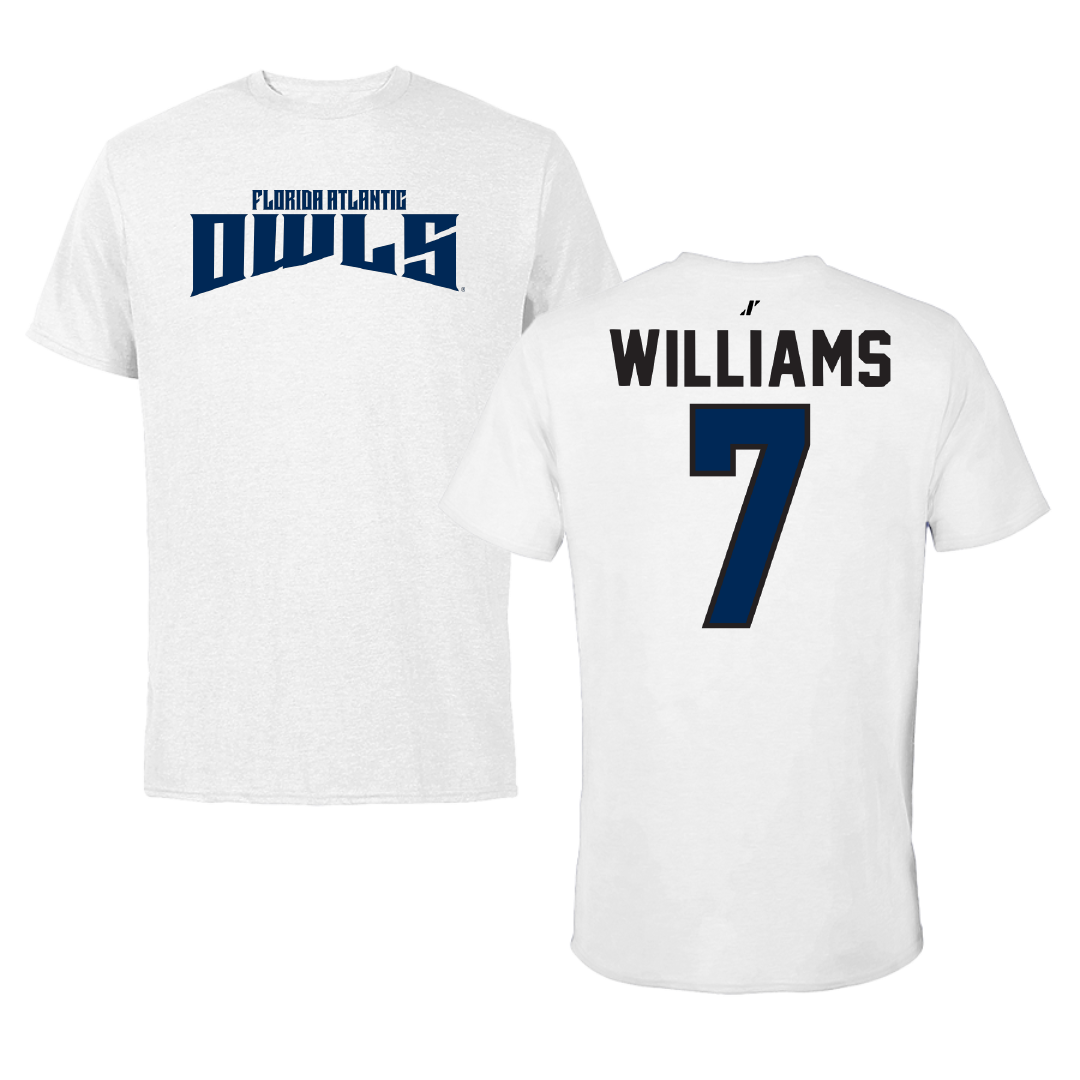 Florida Atlantic University Baseball White Classic Tee - #7 CJ Williams