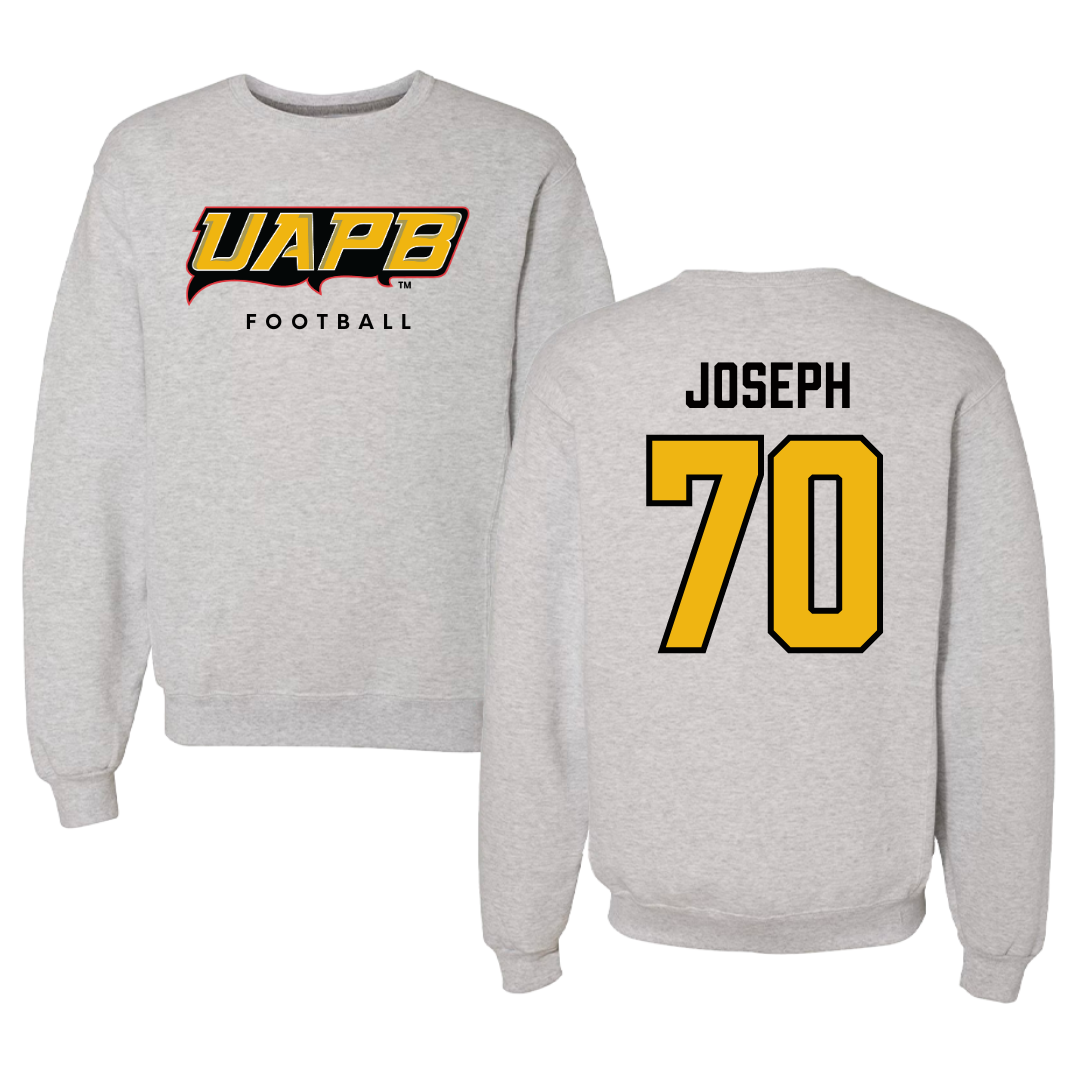 University of Arkansas-Pine Bluff Football Gray Crewneck  - #70 Charles Joseph