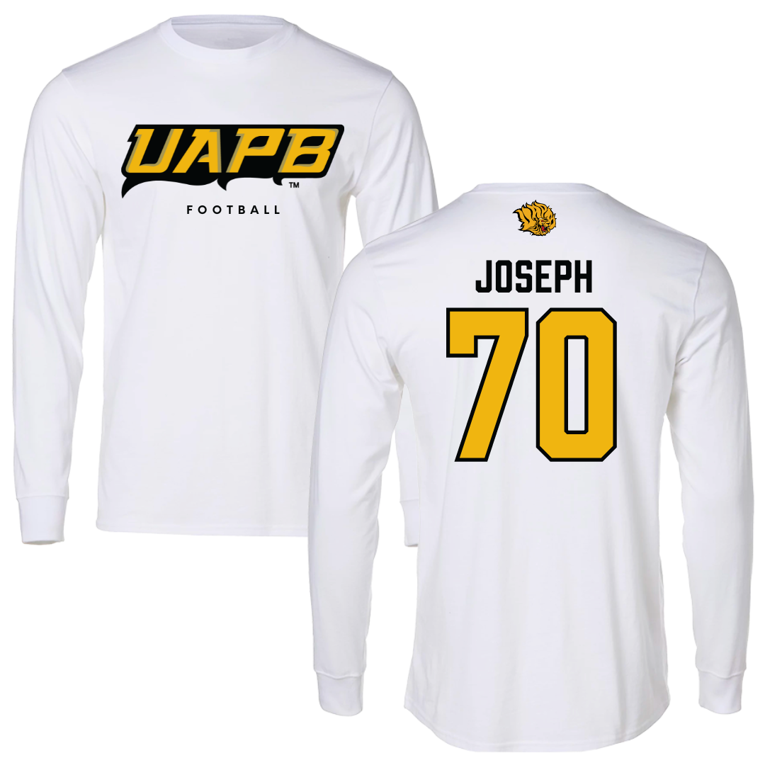 University of Arkansas-Pine Bluff Football White Long Sleeve  - #70 Charles Joseph