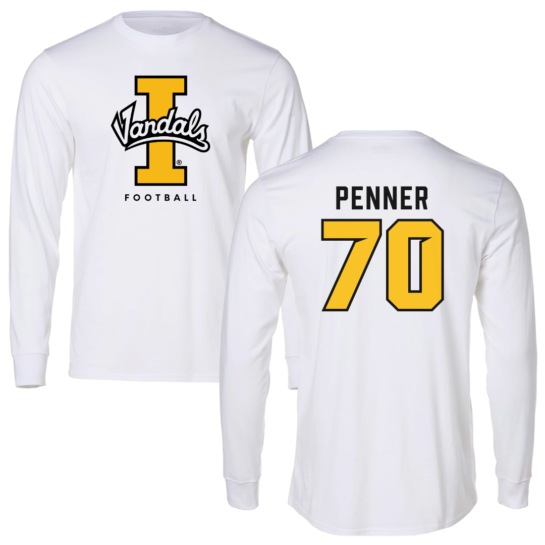 University of Idaho Football White Vandals Long Sleeve - #70 Zach Penner