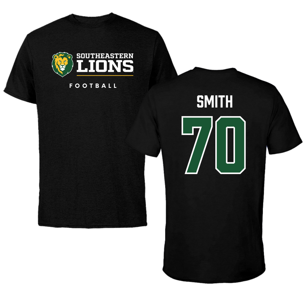 Southeastern Louisiana University Football Black Tee  - #70 Nicholas Smith