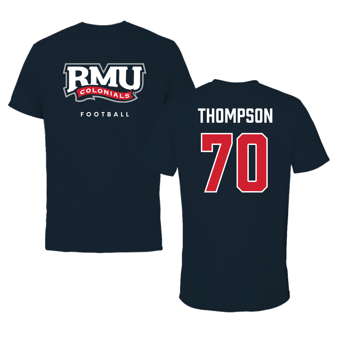 Robert Morris University Football Navy Tee  - #70 Dante Thompson