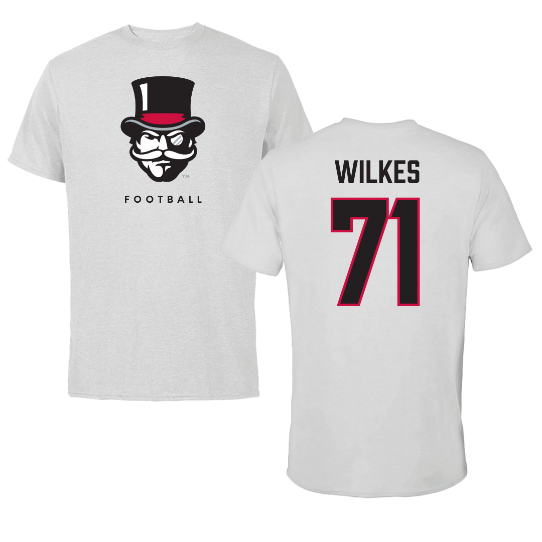 Austin Peay State University Football Gray Mascot Tee - #71 Harrison Wilkes