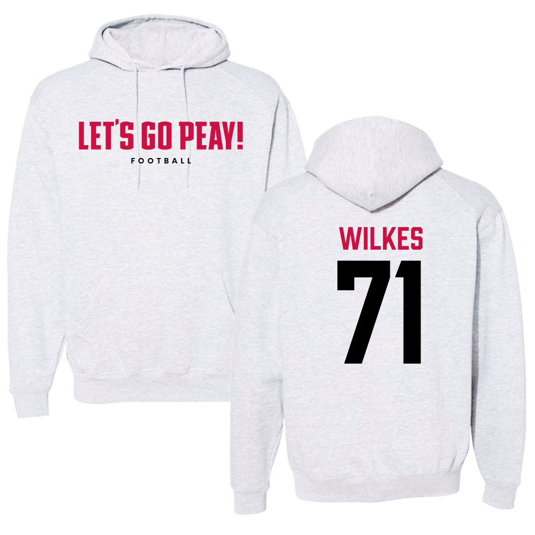Austin Peay State University Football Gray Hoodie  - #71 Harrison Wilkes