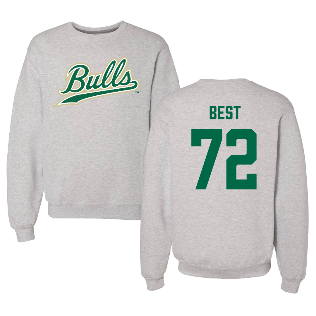 University of South Florida Football Gray Crewneck  - #72 Cole Best