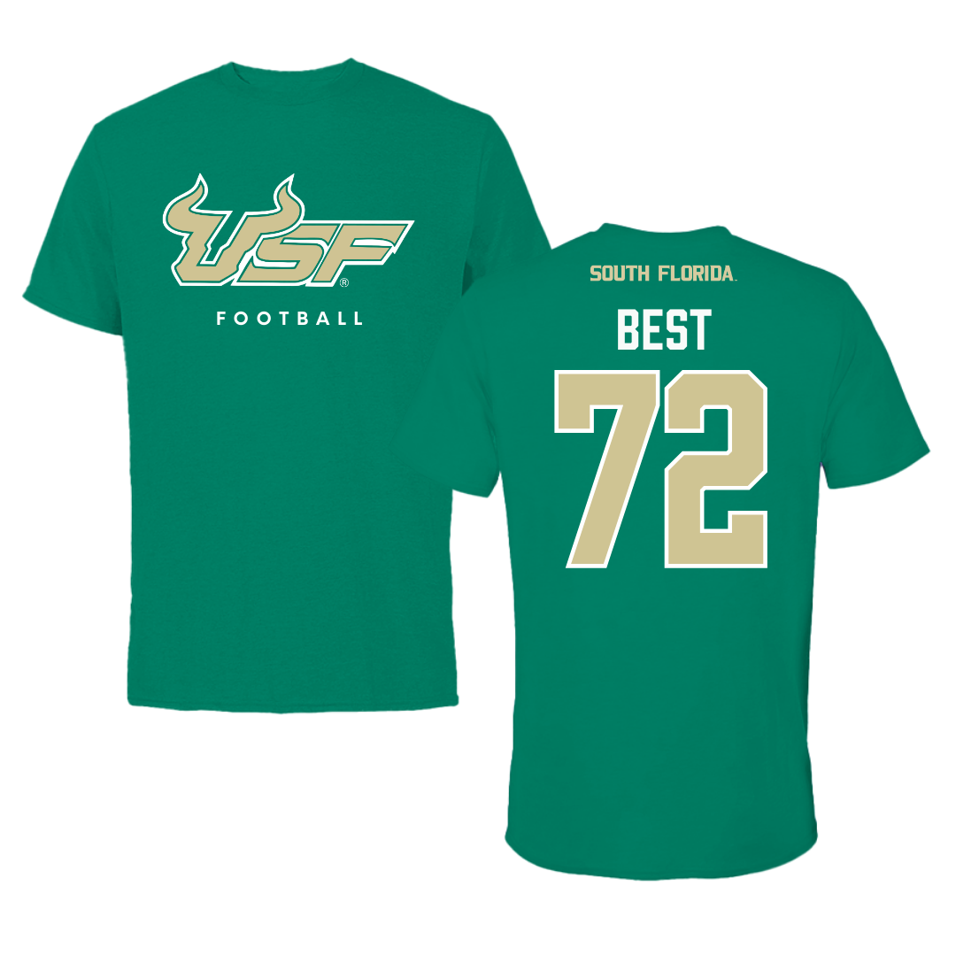 University of South Florida Football Green Tee  - #72 Cole Best