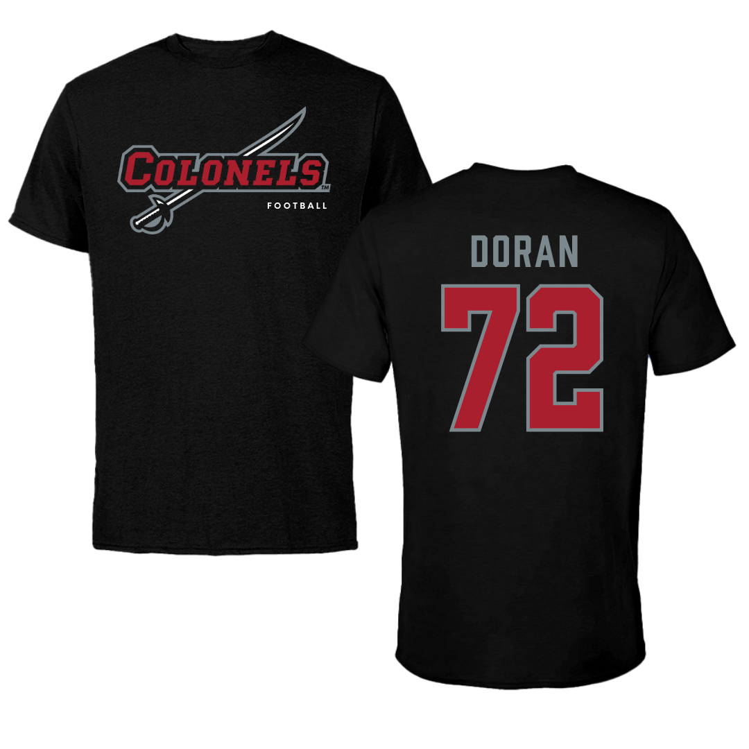 Nicholls State University Football Black Tee  - #72 Seth Doran