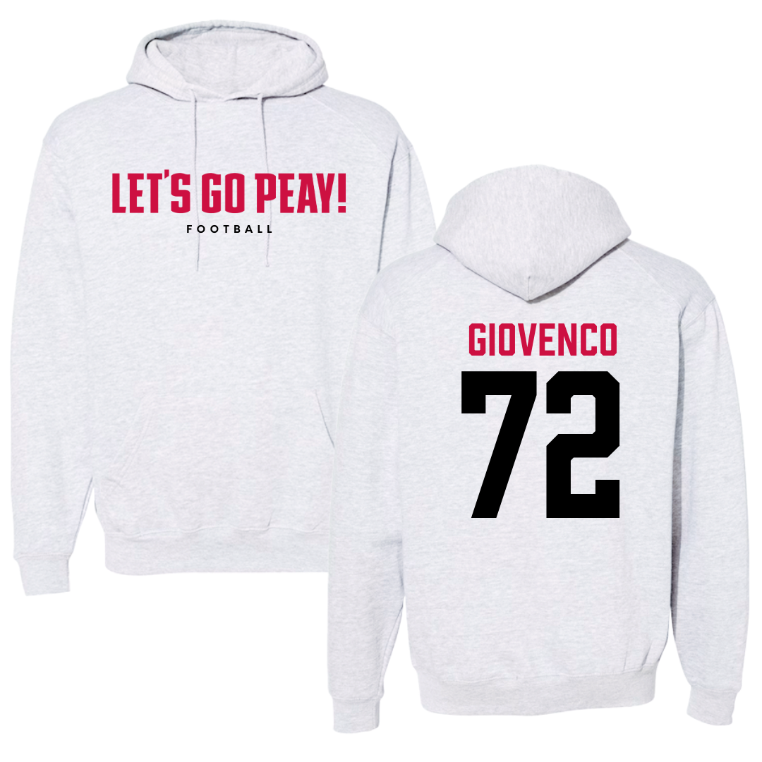 Austin Peay State University Football Gray Hoodie  - #72 Jaiden Giovenco