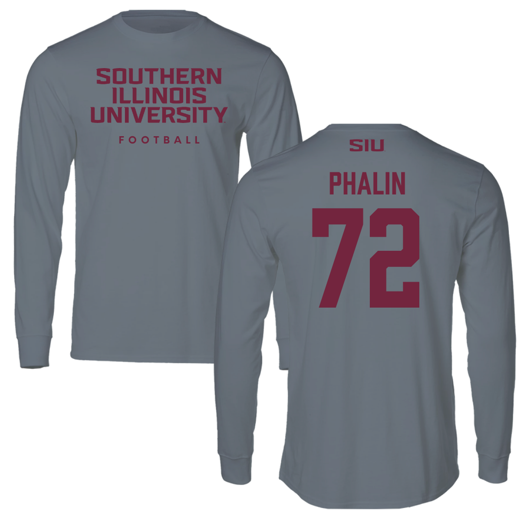 Southern Illinois University at Carbondale Football Gray Long Sleeve  - #72 Cooper Phalin