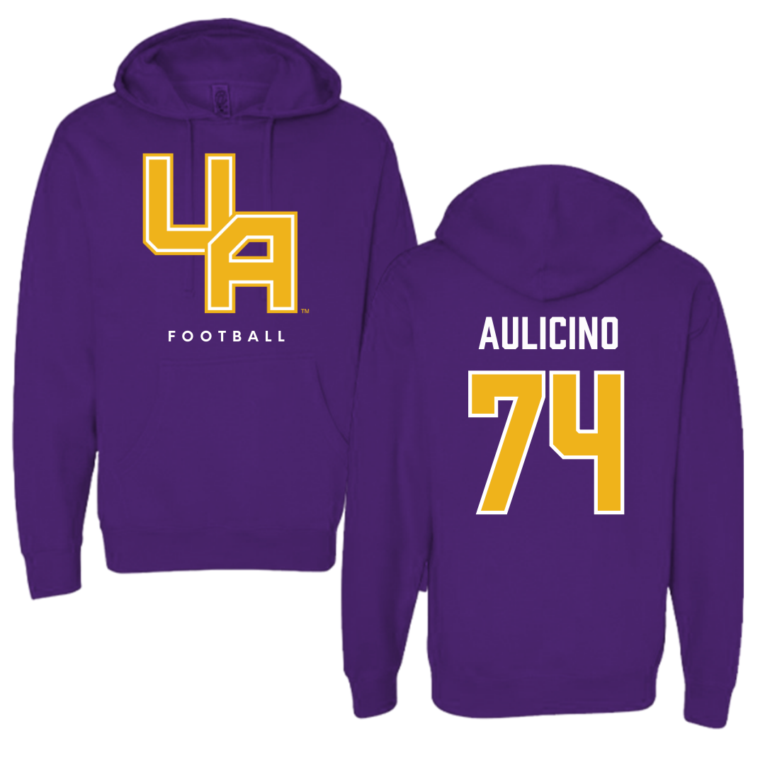 University at Albany Football Purple Hoodie  - #74 Matt Aulicino