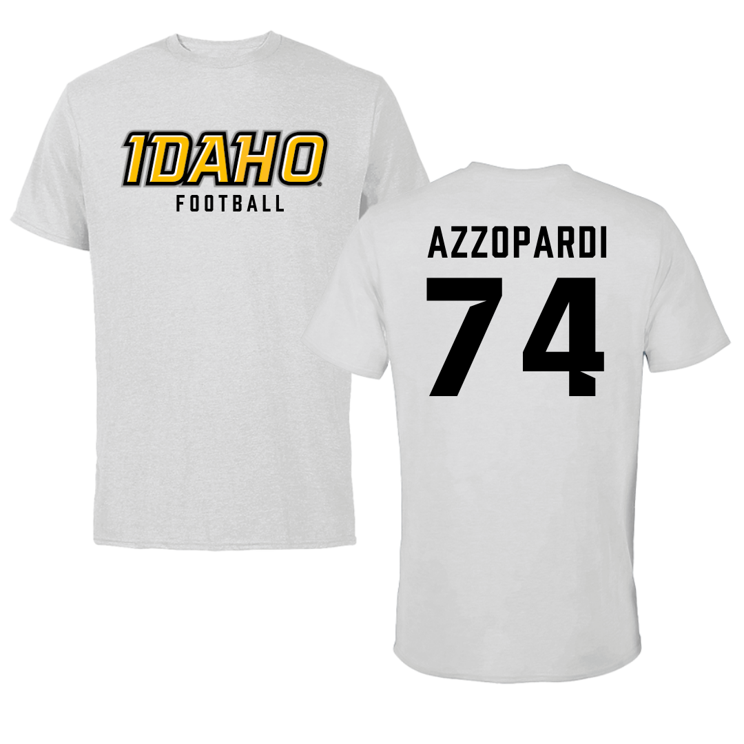 University of Idaho Football Gray Tee - #74 Nate Azzopardi