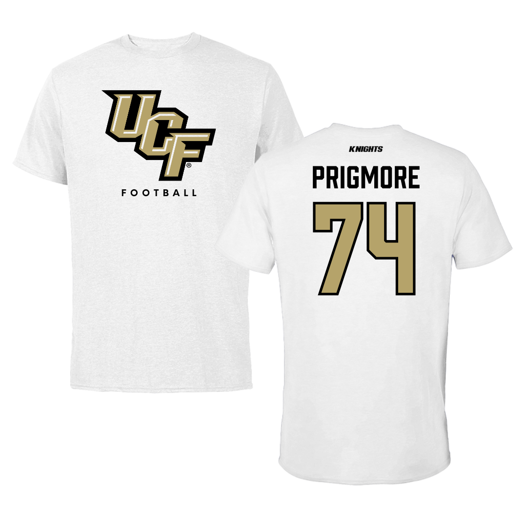 University of Central Florida Football White Tee  - #74 Matthew Prigmore