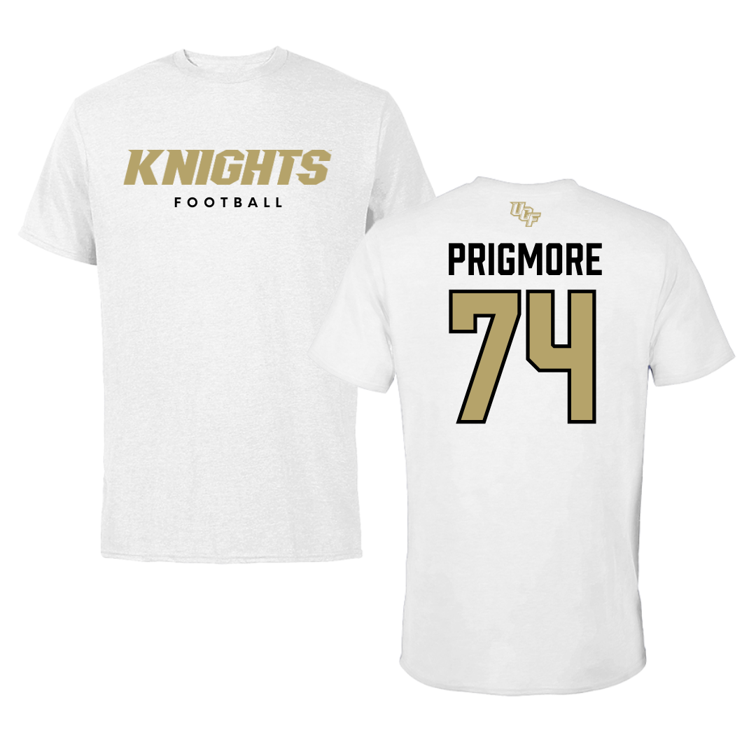 University of Central Florida Football White Block Tee  - #74 Matthew Prigmore