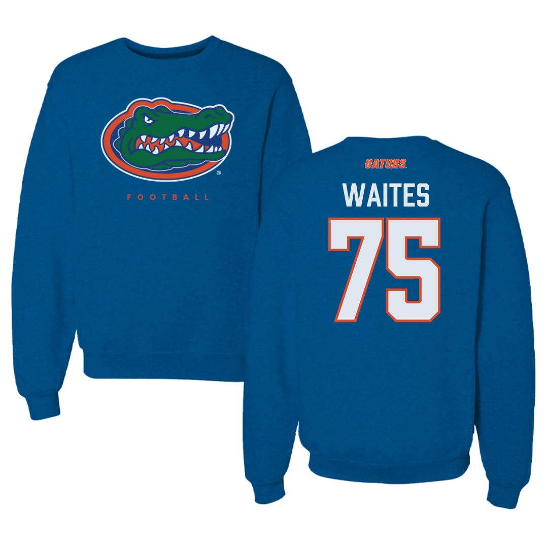 University of Florida Football Blue Mascot Crewneck - #75 Kamryn Waites