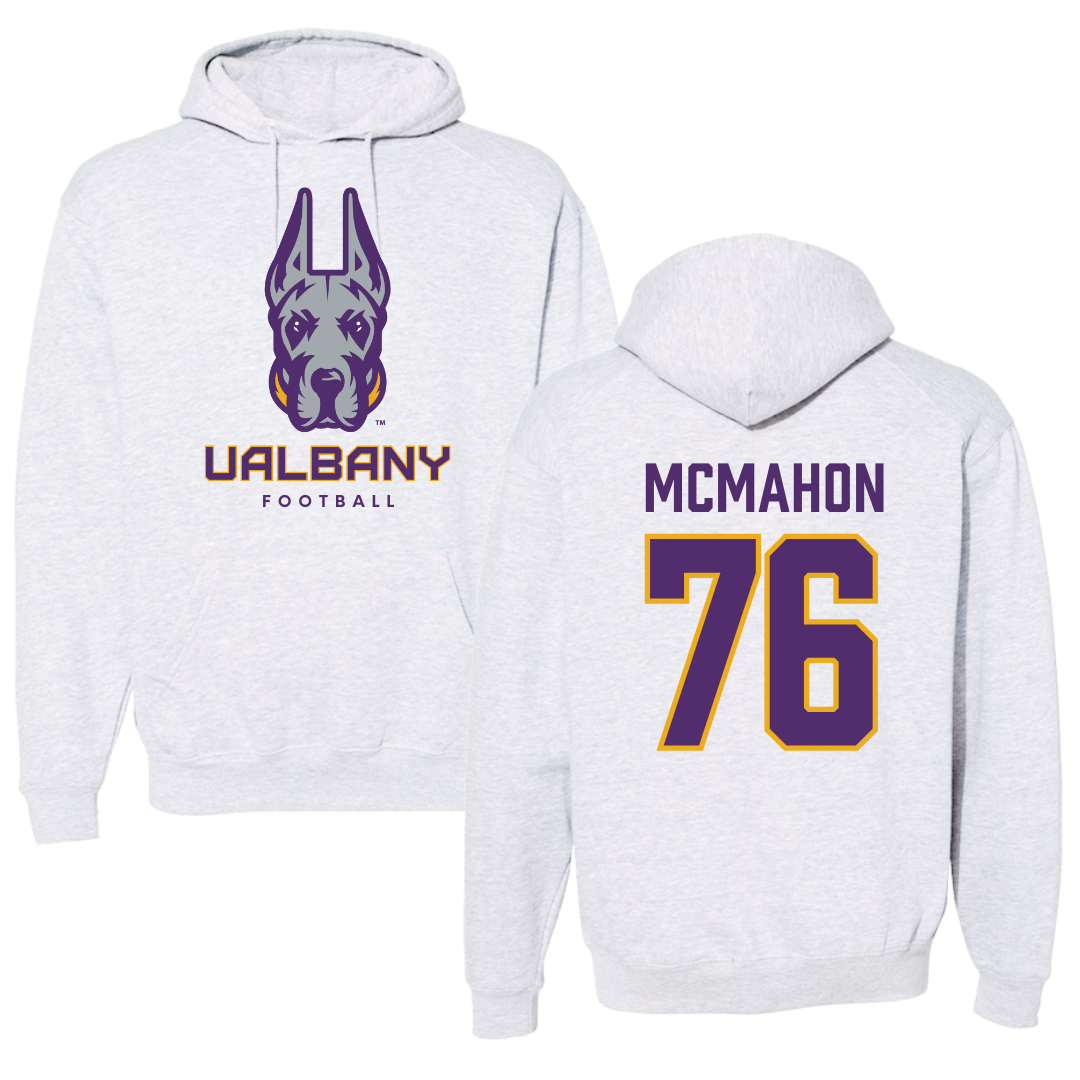 University at Albany Football Gray Hoodie  - #76 Joey McMahon