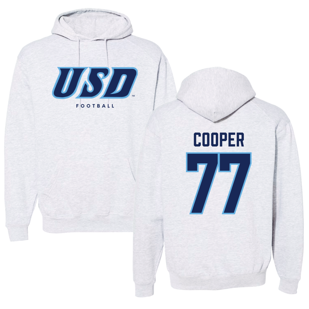 University of San Diego Football Gray Hoodie  - #77 Malachi Cooper