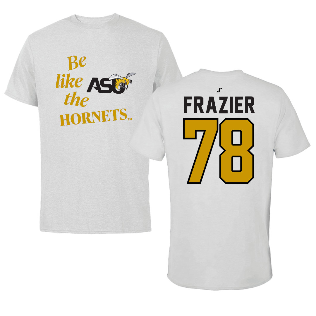 Alabama State University Football Light Gray Be Like Us Performance Tee - #78 Jeremiah Frazier