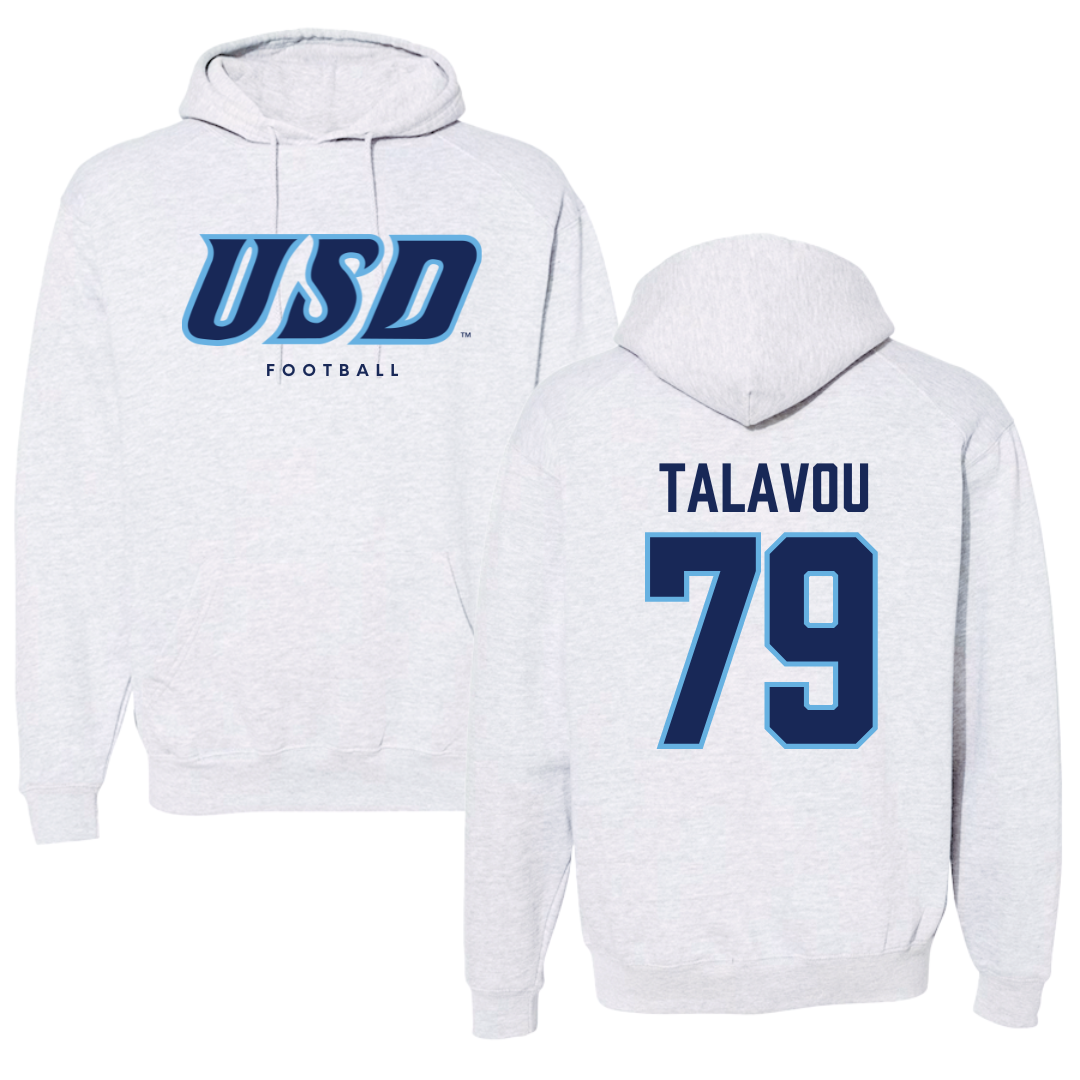 University of San Diego Football Gray Hoodie  - #79 Maicah Talavou