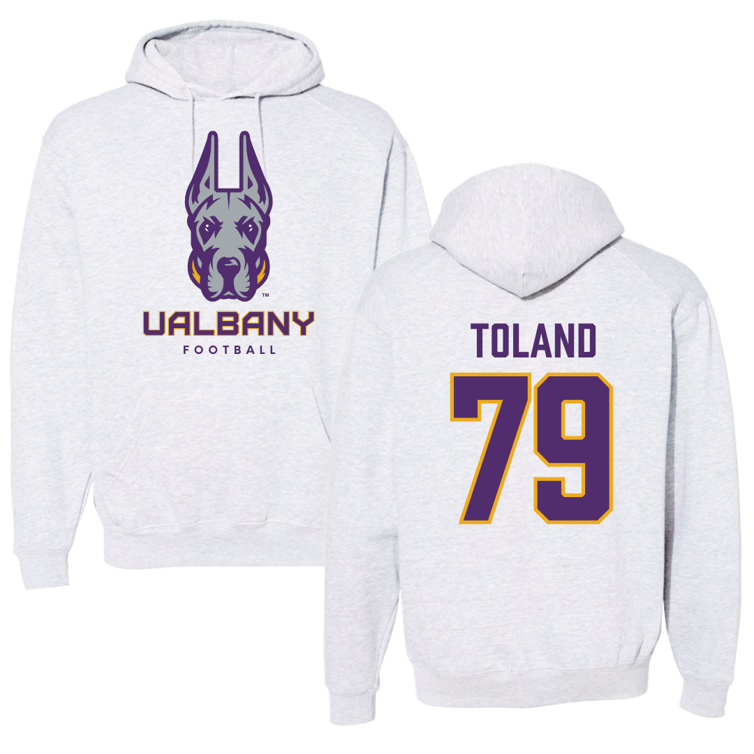 University at Albany Football Gray Hoodie  - #79 Ondre Toland