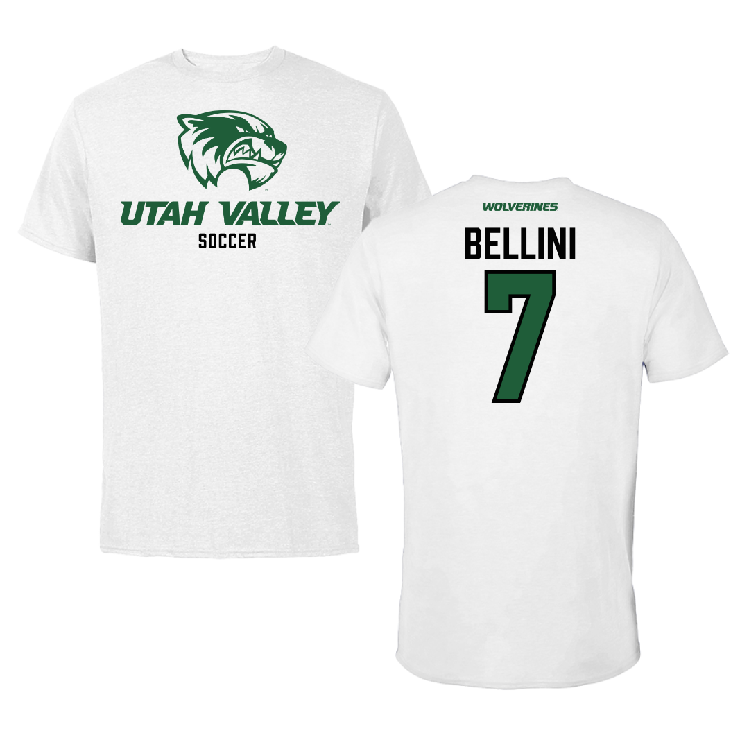 Utah Valley University Soccer White Tee  - #7 Kendi Bellini