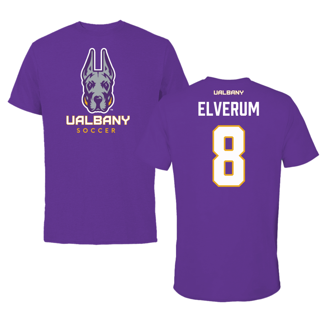 University at Albany Soccer Purple Tee  - #8 Selma Elverum