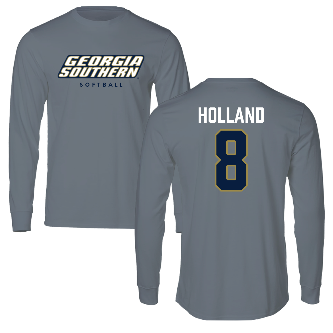 Georgia Southern University Softball Gray Long Sleeve  - #8 Bailey Holland