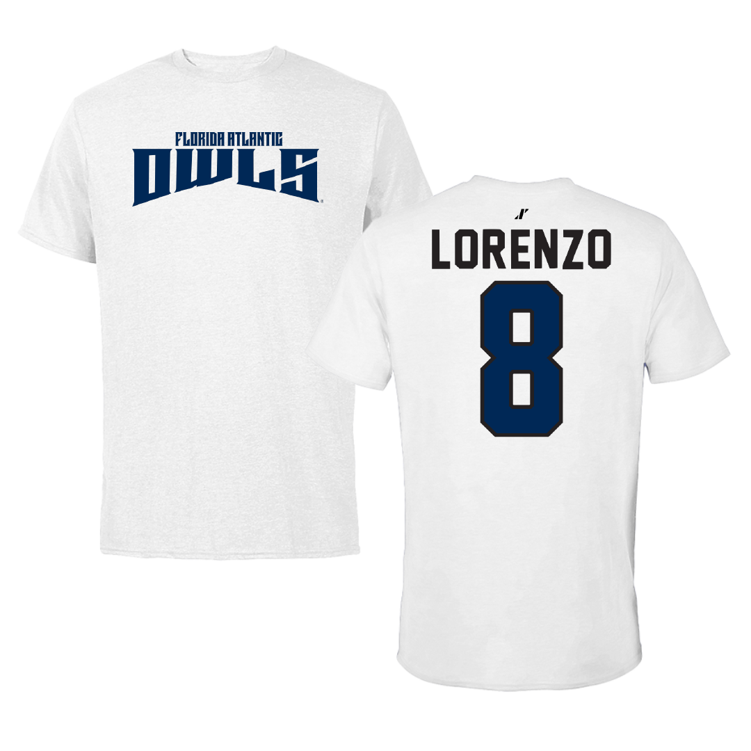 Florida Atlantic University Softball White Classic Performance Tee - #8 Brooklyn Lorenzo