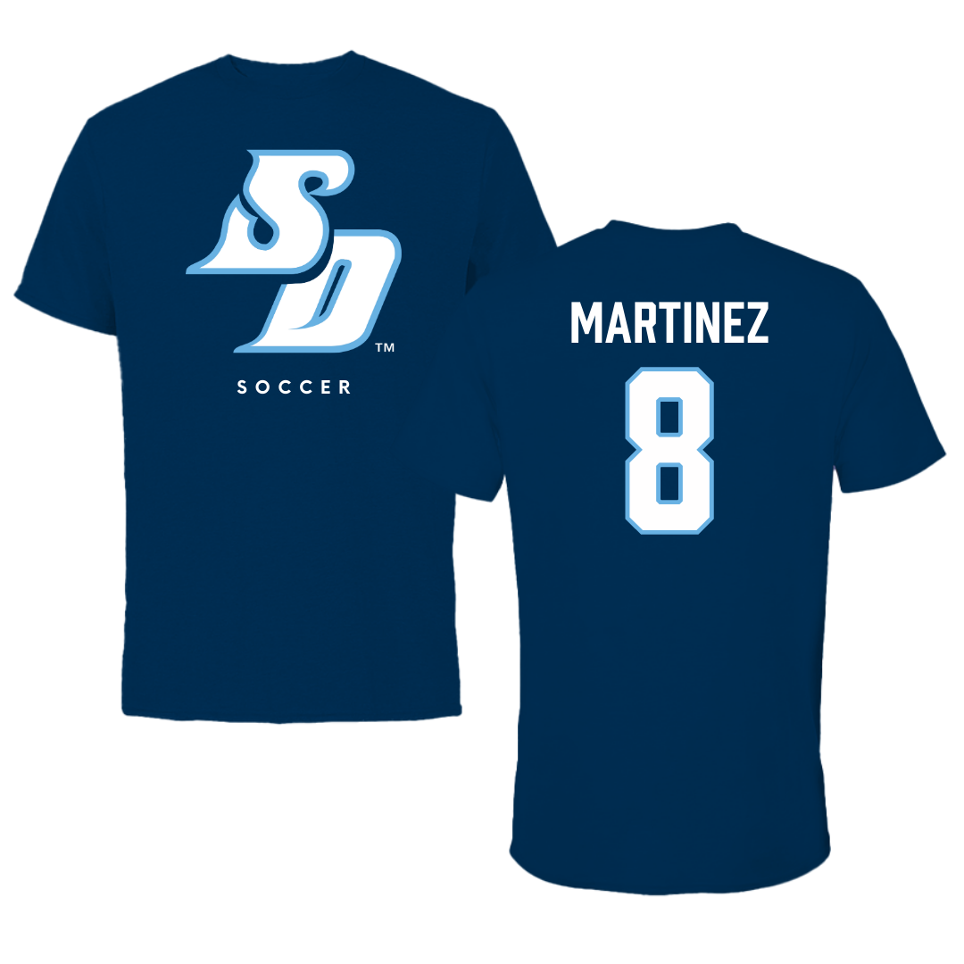 University of San Diego Soccer Navy Tee  - #8 Josh Martinez