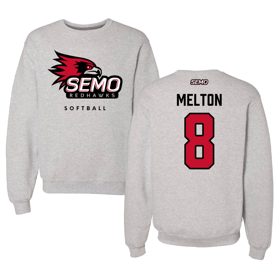 Southeast Missouri State University Softball Gray Crewneck  - #8 Sydney Melton