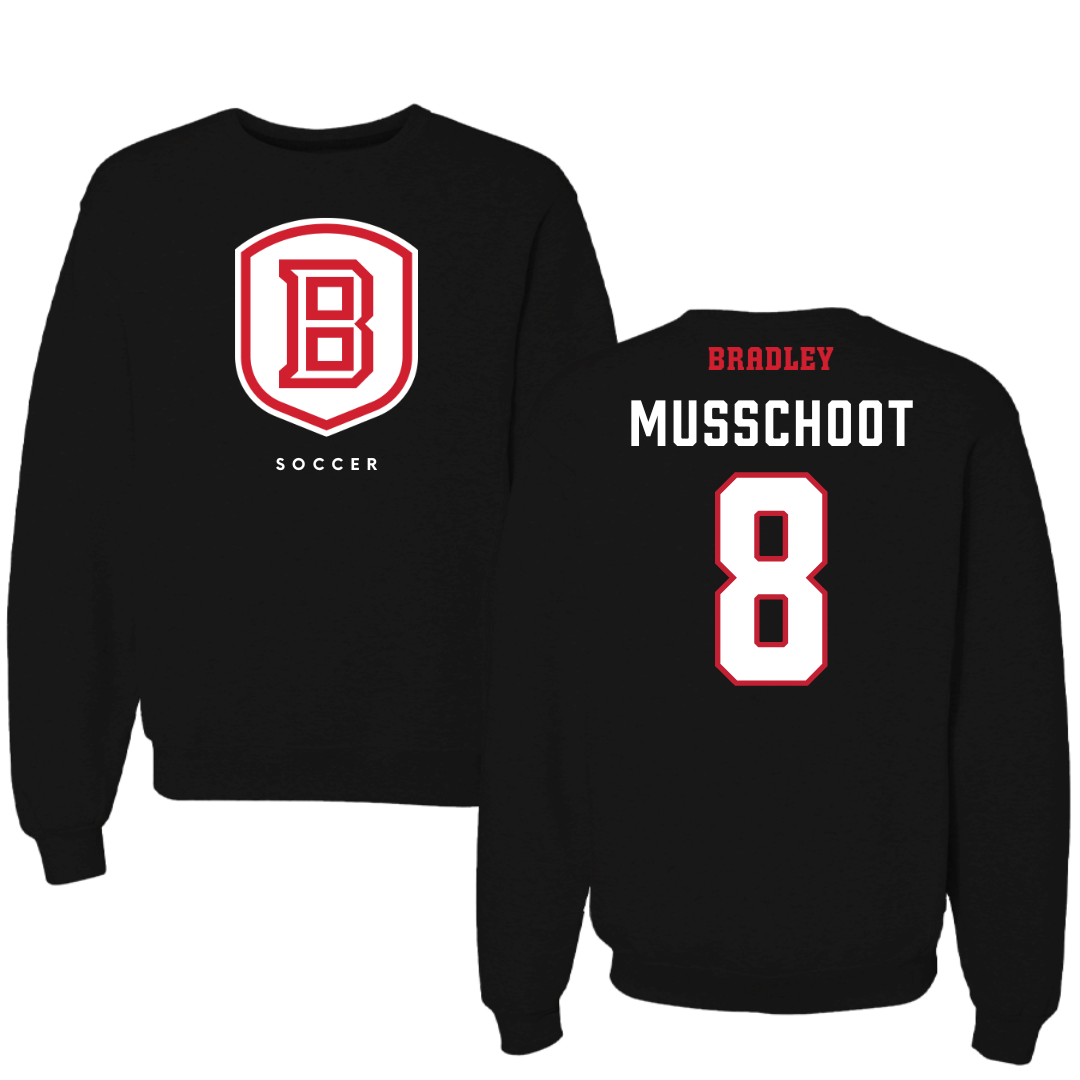 Bradley University Soccer Black Crewneck  - #8 Cohen Musschoot