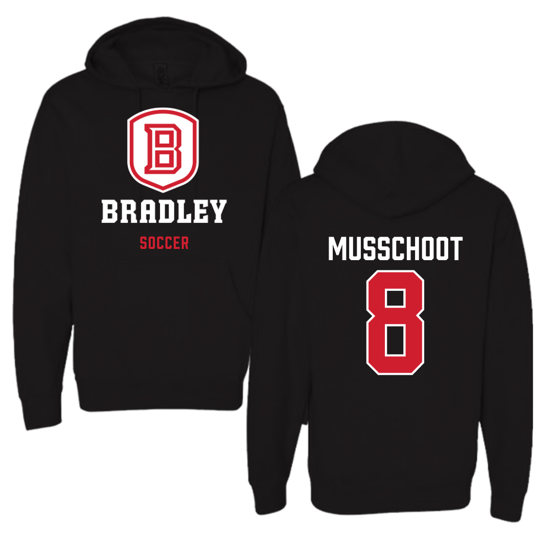 Bradley University Soccer Black Hoodie  - #8 Cohen Musschoot