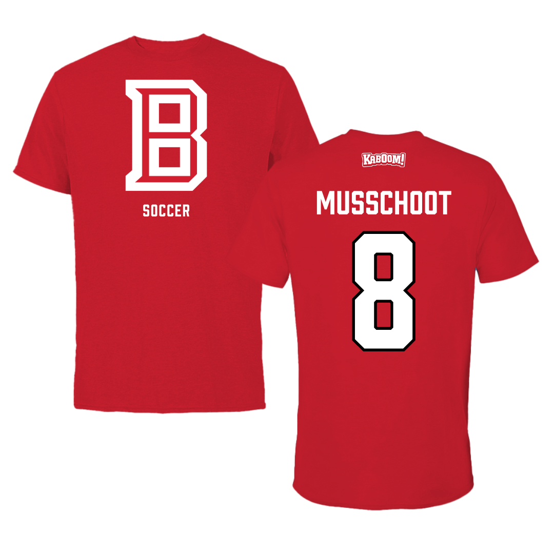 Bradley University Soccer Red Block Tee - #8 Cohen Musschoot
