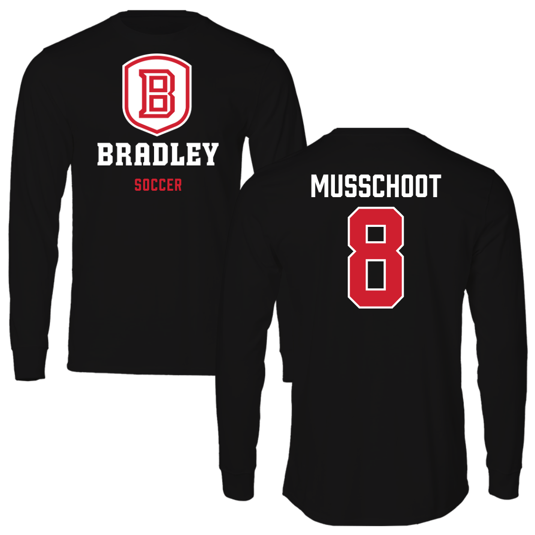 Bradley University Soccer Black Block Long Sleeve - #8 Cohen Musschoot