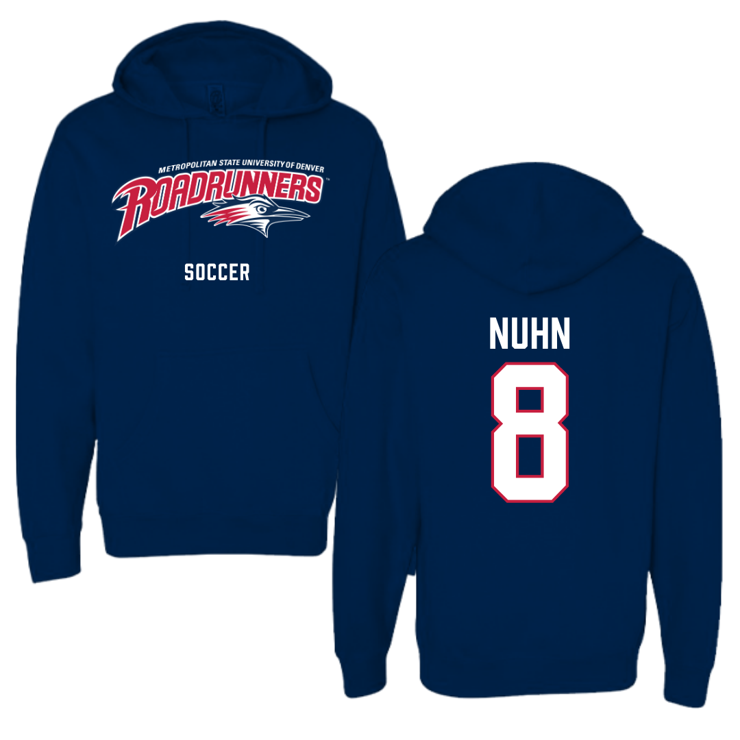 Metropolitan State University of Denver Soccer Navy Hoodie - #8 Kailani Nuhn