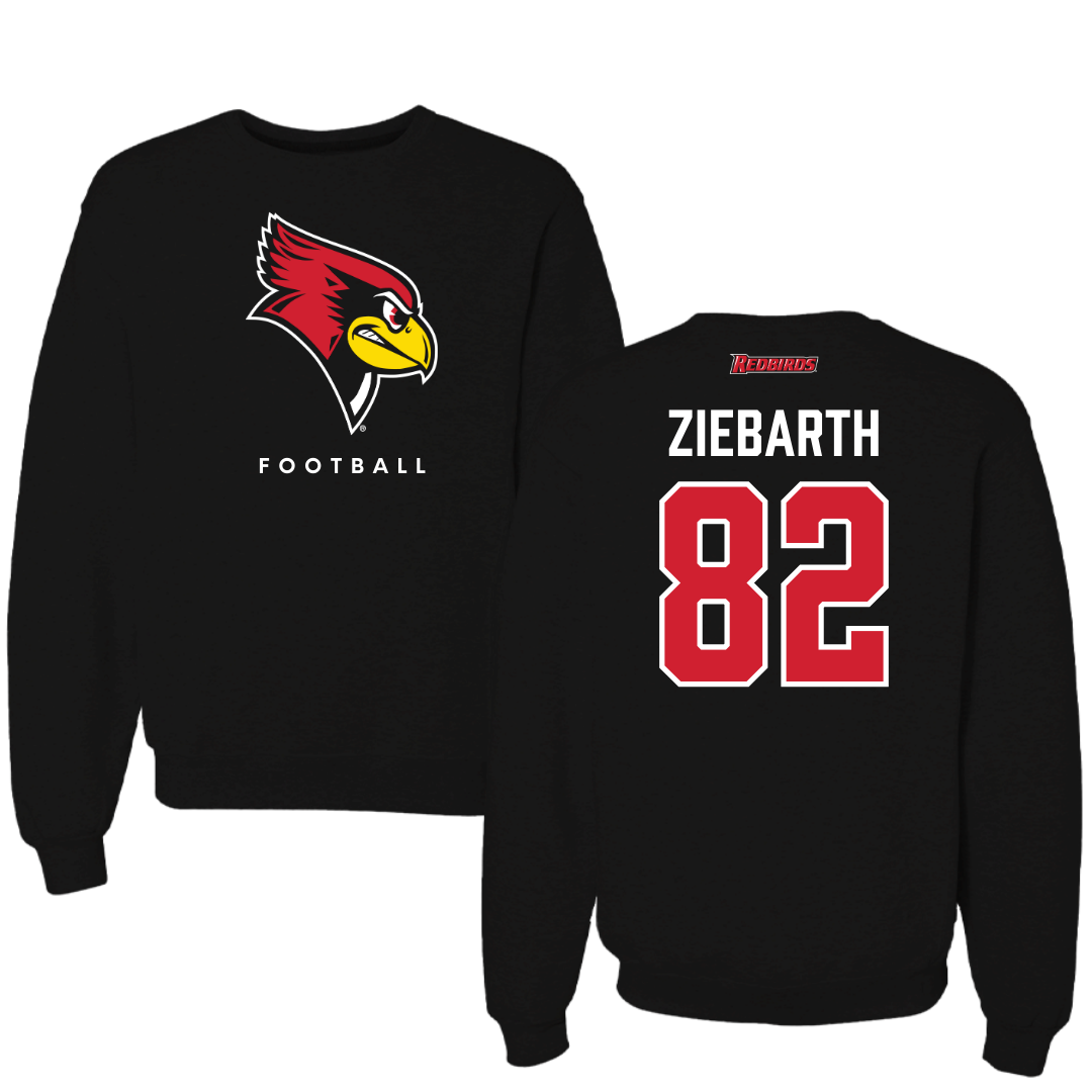 Illinois State University Football Black Mascot Crewneck  - #82 Max Ziebarth