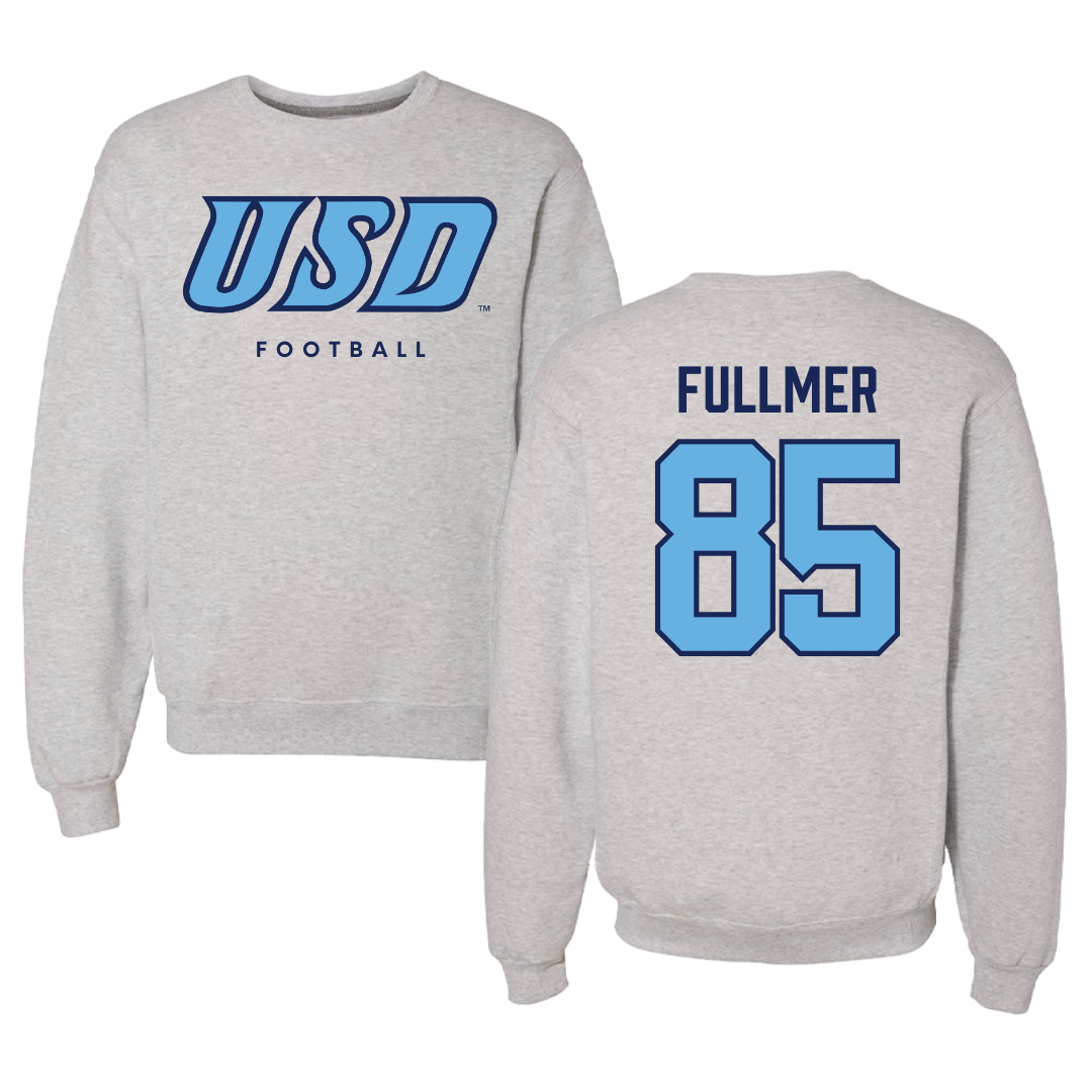 University of San Diego Football Gray Crewneck  - #85 Zane Fullmer
