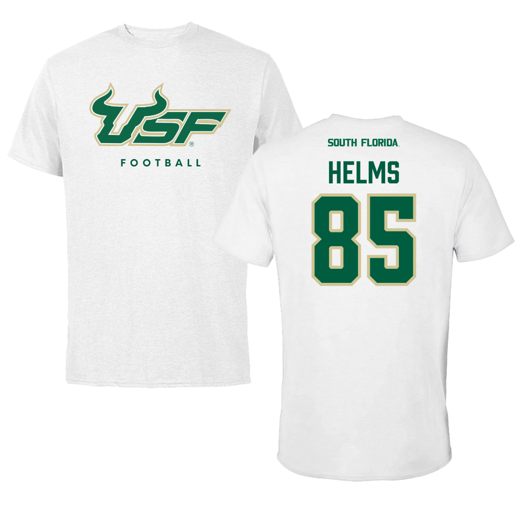 University of South Florida Football White Tee  - #85 Christian Helms