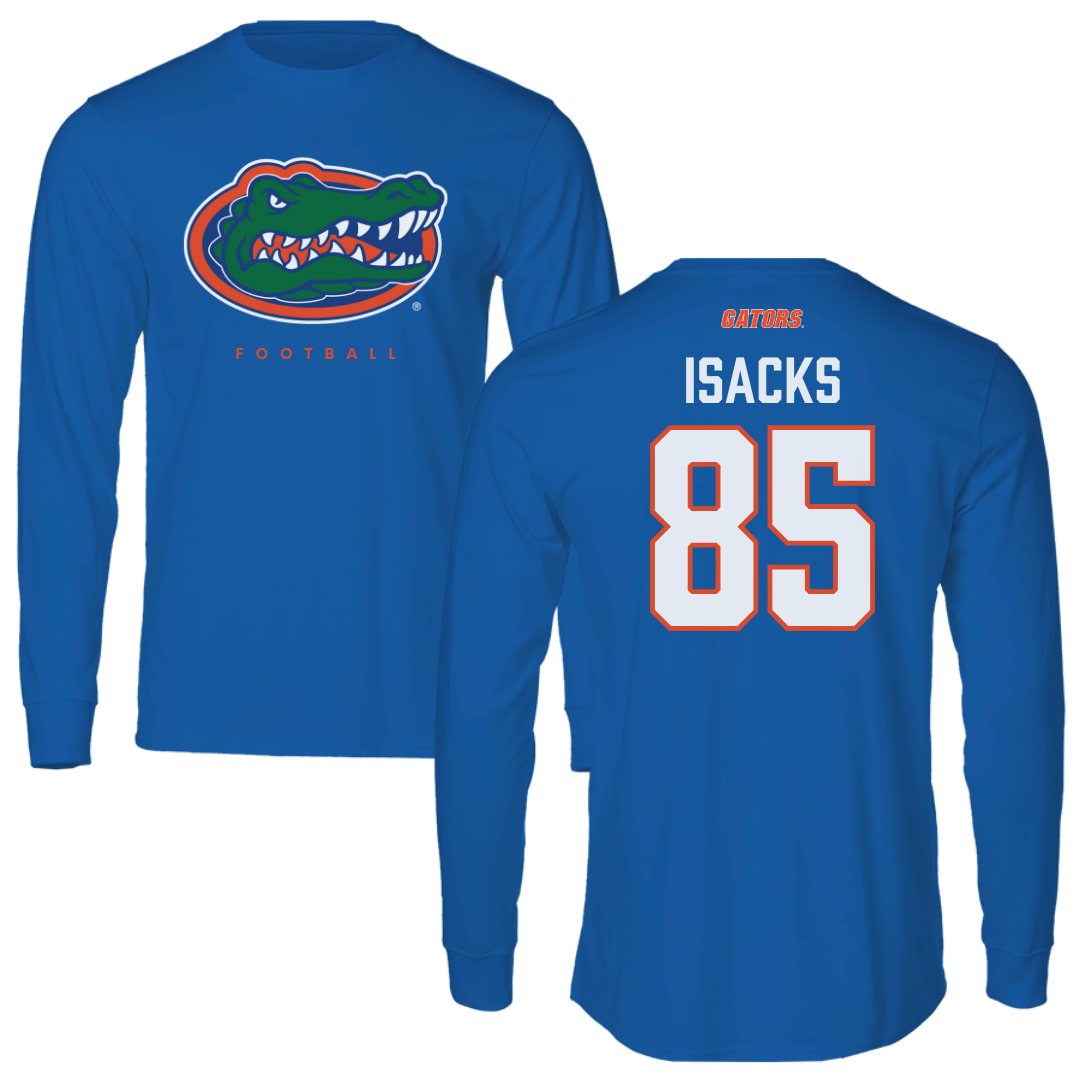 University of Florida Football Blue Mascot Long Sleeve - #85 Scott Isacks