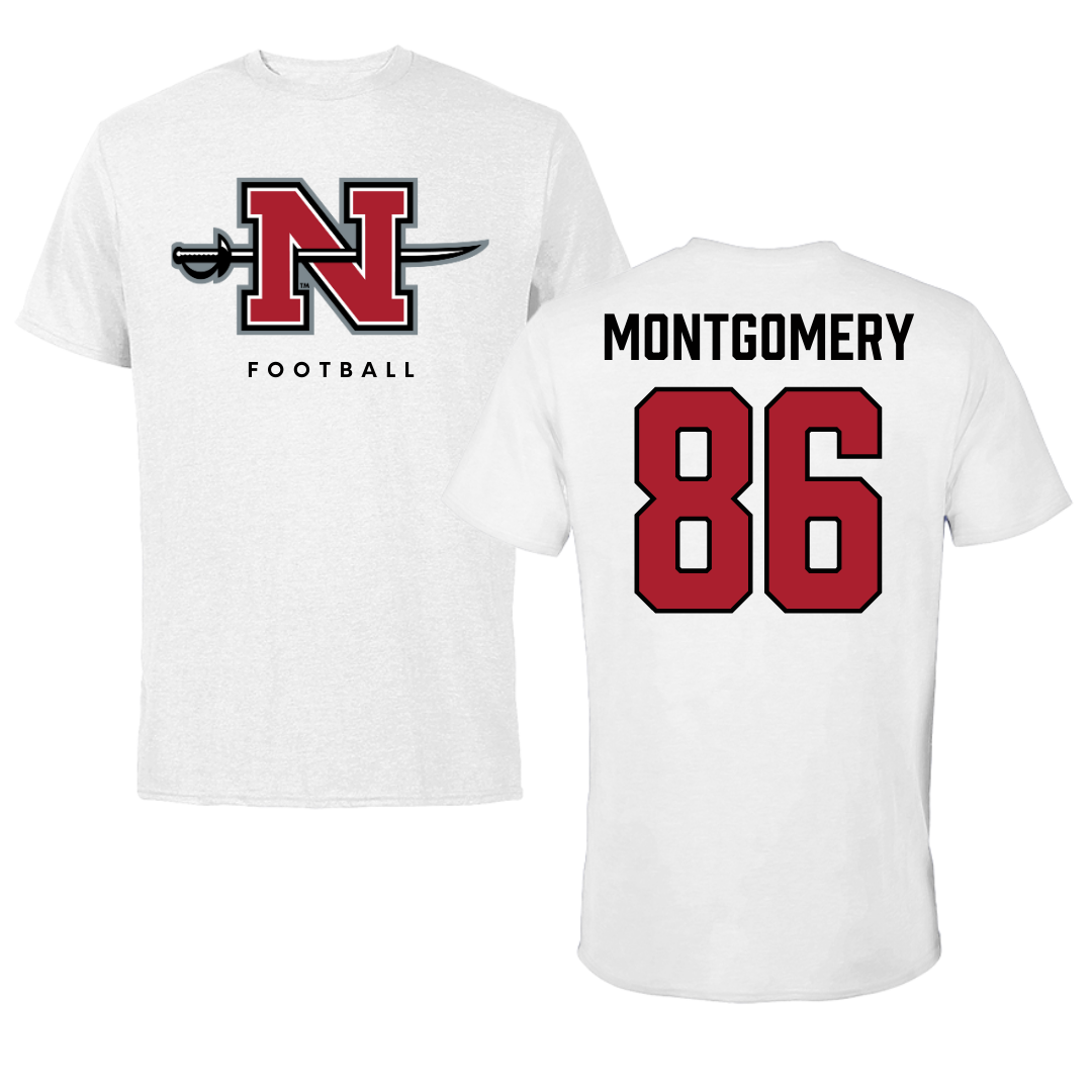 Nicholls State University Football White Tee  - #86 Ty Montgomery