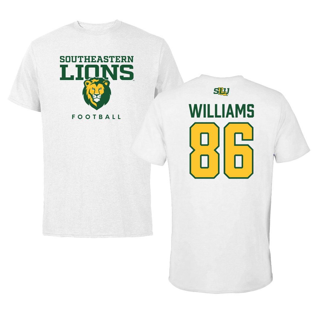 Southeastern Louisiana University Football White Tee  - #86 Mike Williams