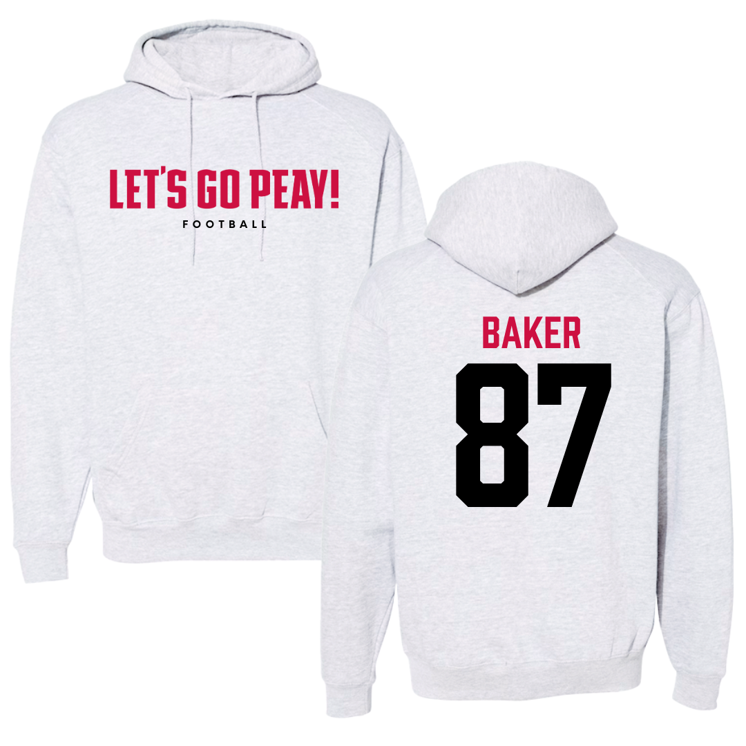 Austin Peay State University Football Gray Hoodie  - #87 Jack Baker